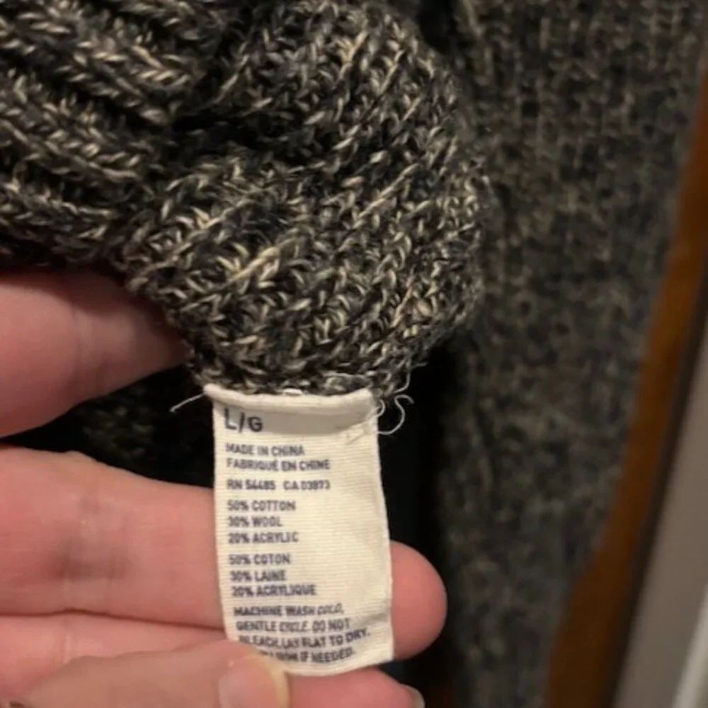 American Eagle Outfitters Men’s L Wool Blend Athletic Fit Shawl Collar Sweater